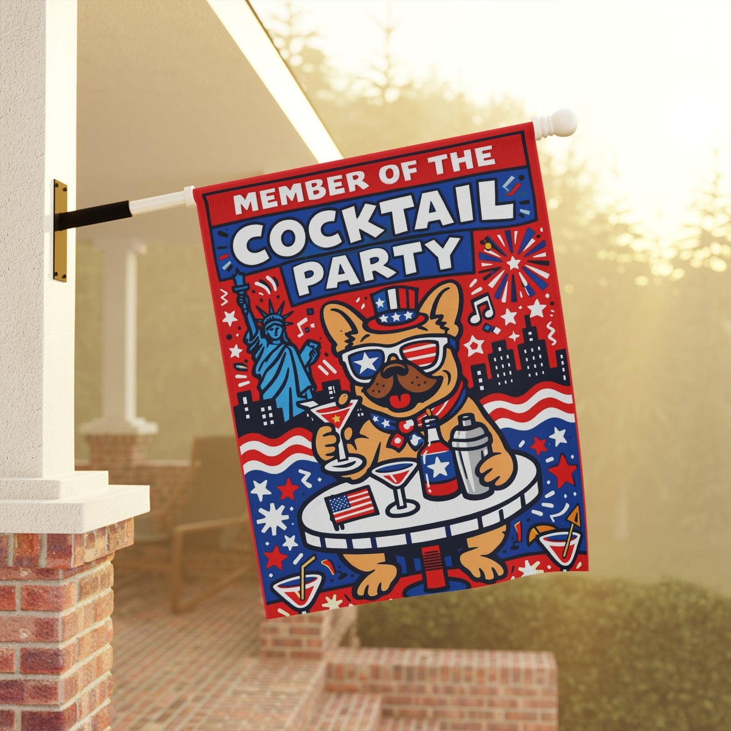 Fawn French Bulldog Election Cocktail Party Garden Flag