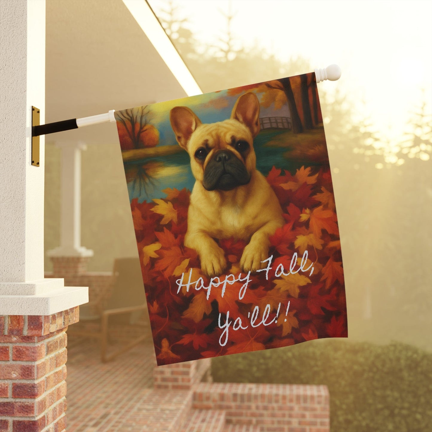 Fawn French Bulldog Fall Ya'll Garden Flag