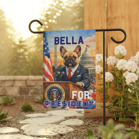 Fawn French Bulldog For President Garden Flag