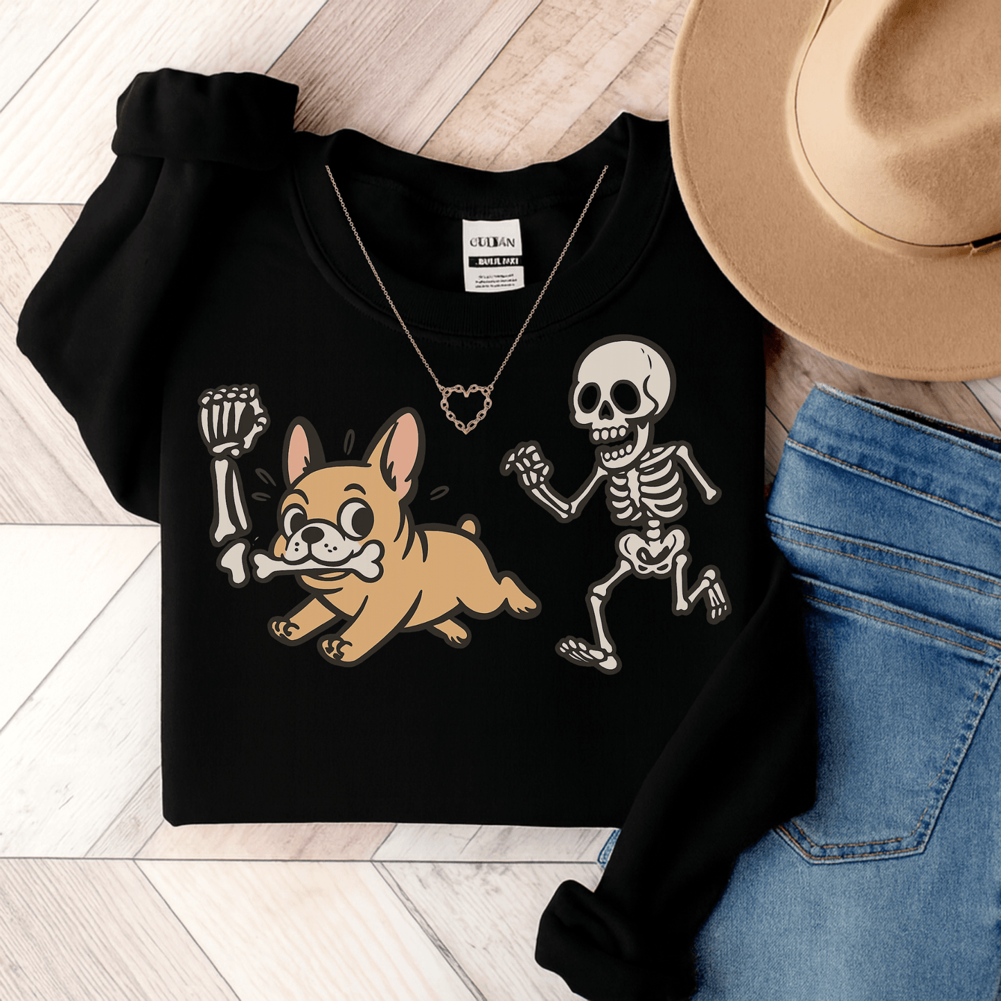 Printify Sweatshirt S / Black Fawn French Bulldog Grave Robber Sweatshirt