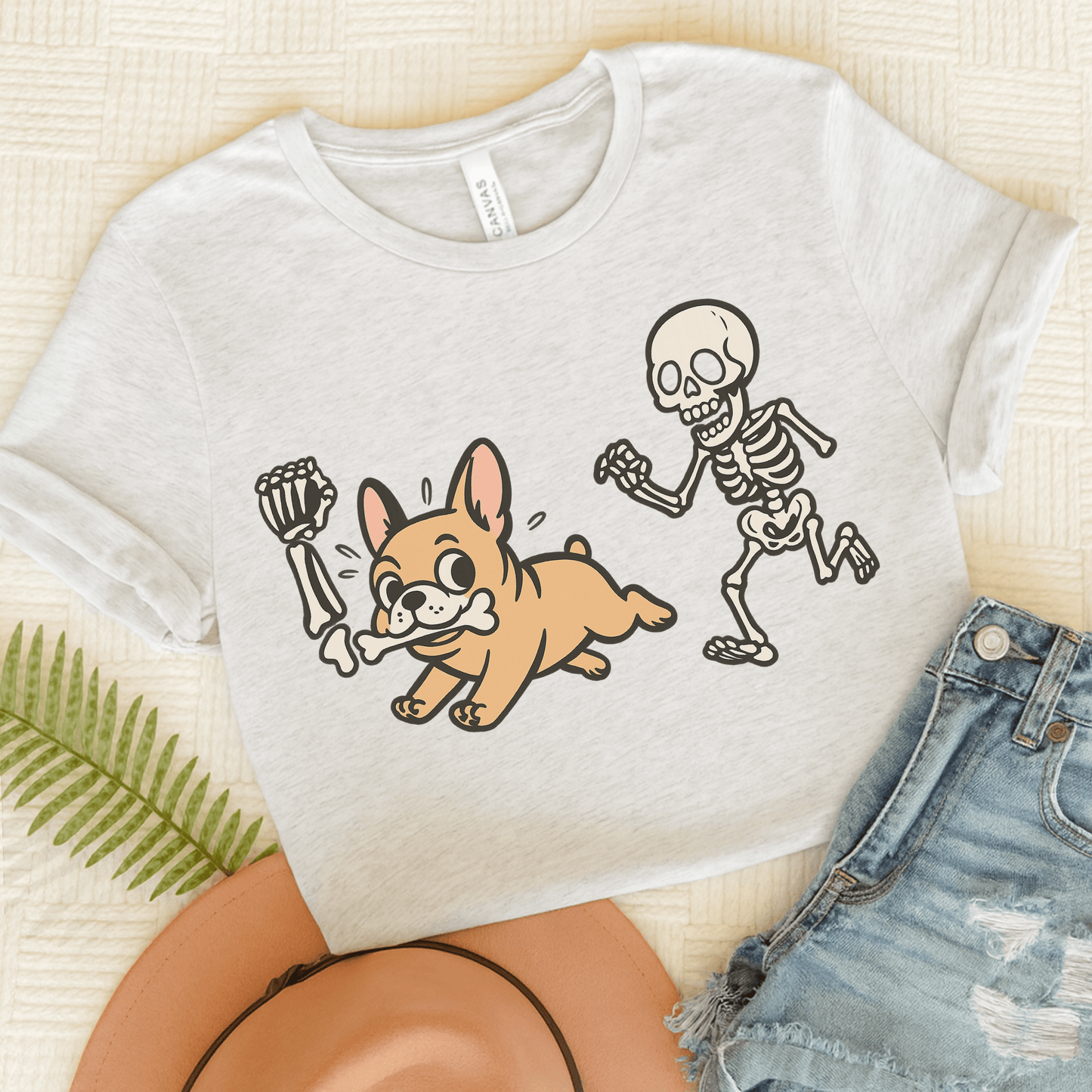 Printify T-Shirt Ash / S Fawn French Bulldog Grave Robber TShirt
