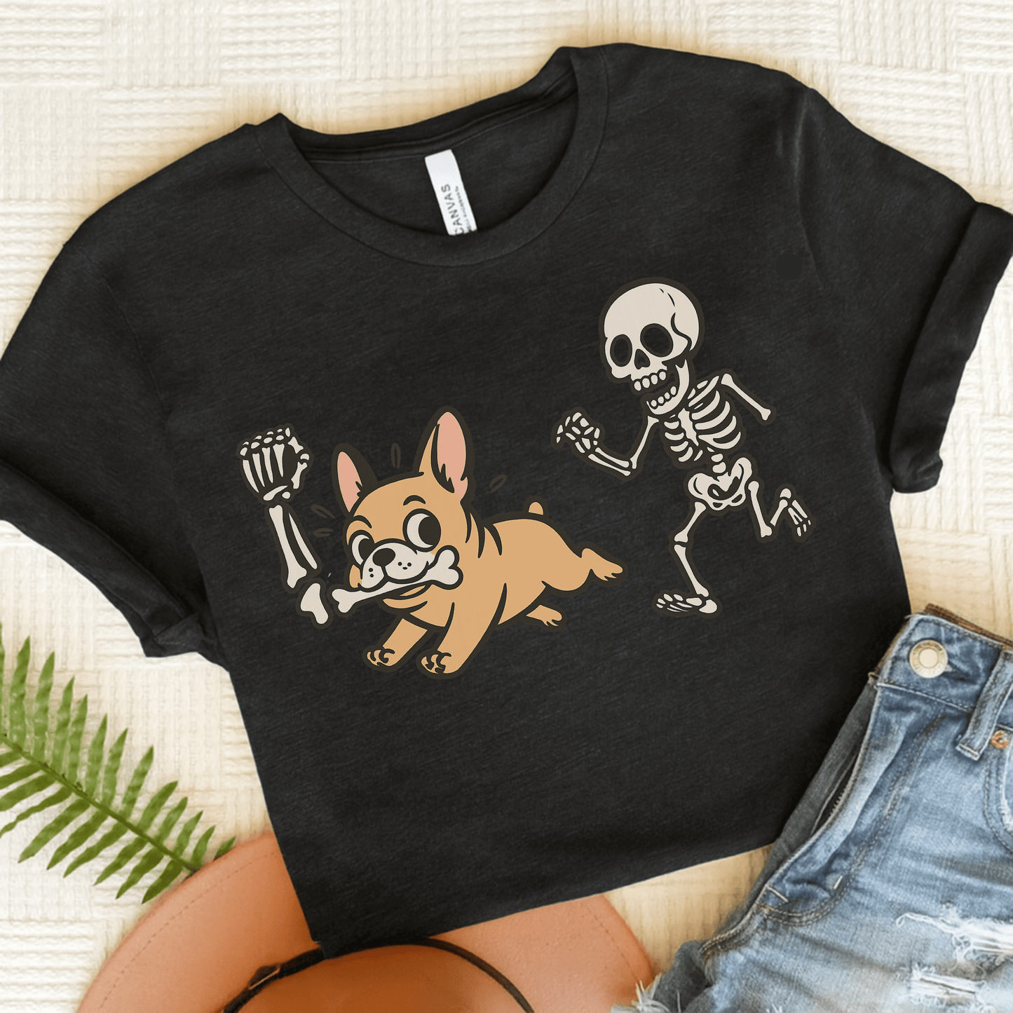 Printify T-Shirt Dark Grey Heather / S Fawn French Bulldog Grave Robber TShirt