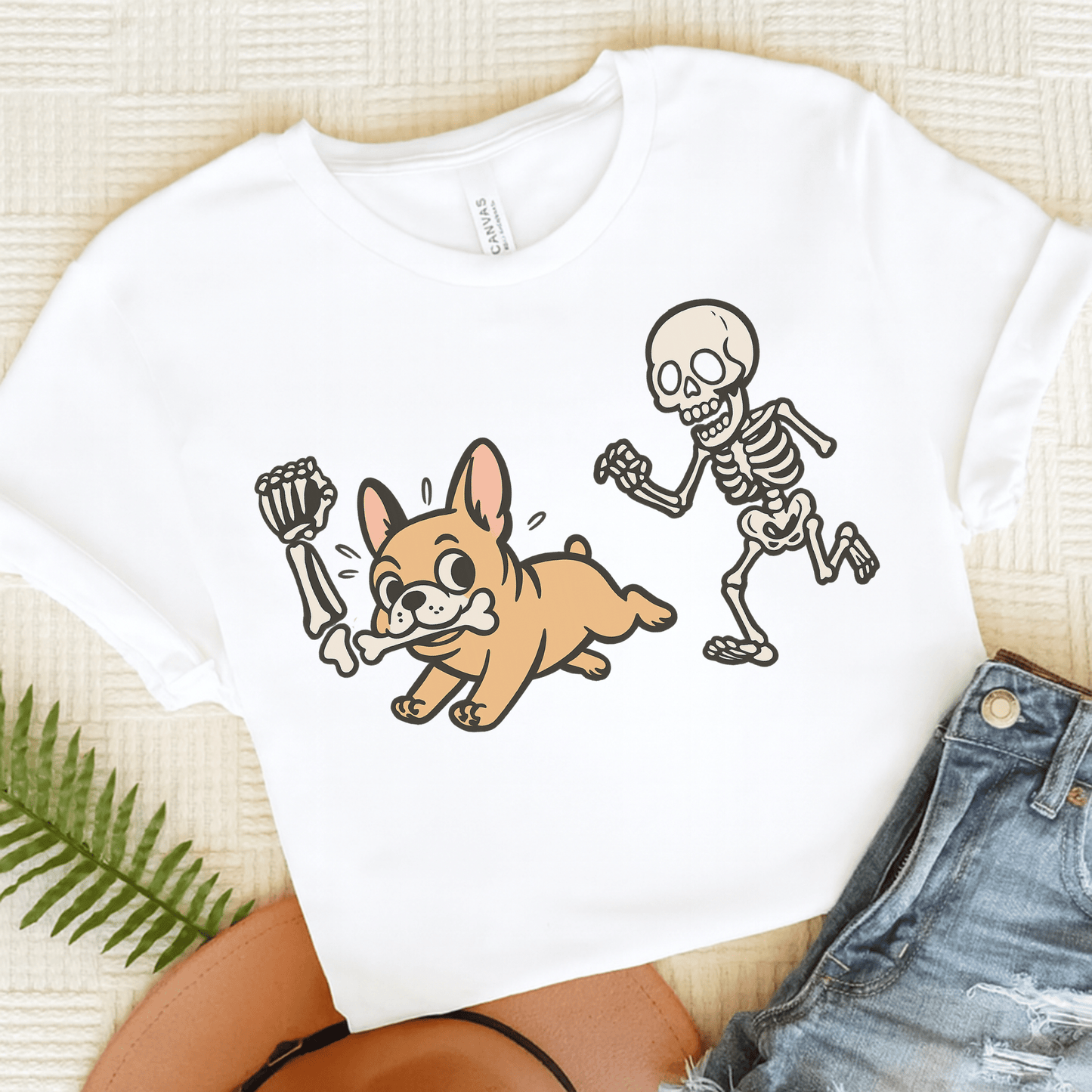 Printify T-Shirt White / S Fawn French Bulldog Grave Robber TShirt