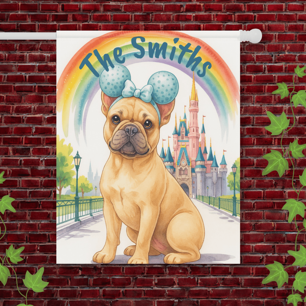 Printify Garden Flag Fawn French Bulldog Magical Kingdom Garden Flag