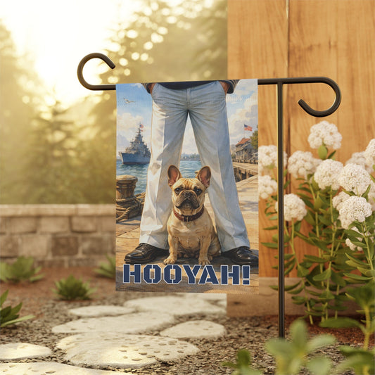 Fawn French Bulldog Naval Nautical Military Sailor Garden Flag
