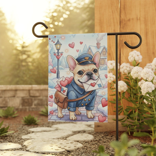 Personalizable Frenchie Postman Garden Flag