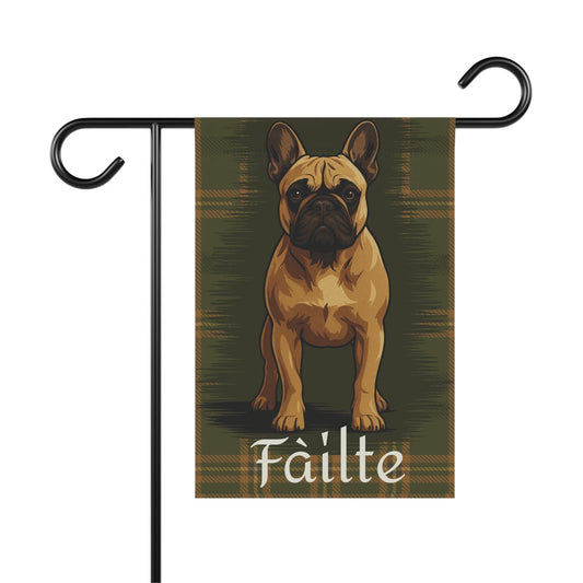 Fawn French Bulldog Scottish Welcome Garden Flag