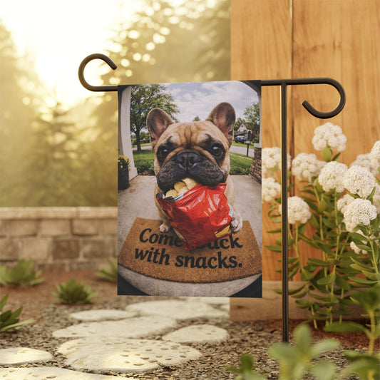 Personalized Frenchie Snacks Doorbell Camera Yard Flag