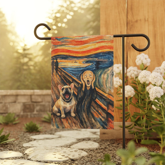 Fawn French Bulldog The Scream Yard Garden Flag