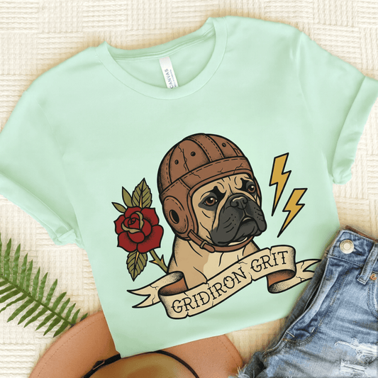 Fawn French Football Gridiron Unisex Tshirt Heather Mint