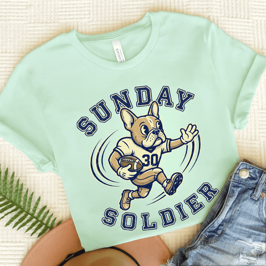 Fawn French Football Sunday Unisex Tshirt Heather Mint