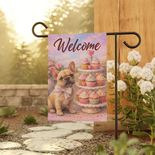 Fawn Frenchie Cupcake Baker Garden Yard Flag