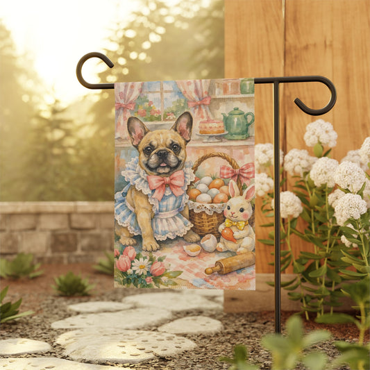 Personalized Frenchie Easter Baking Garden Flag