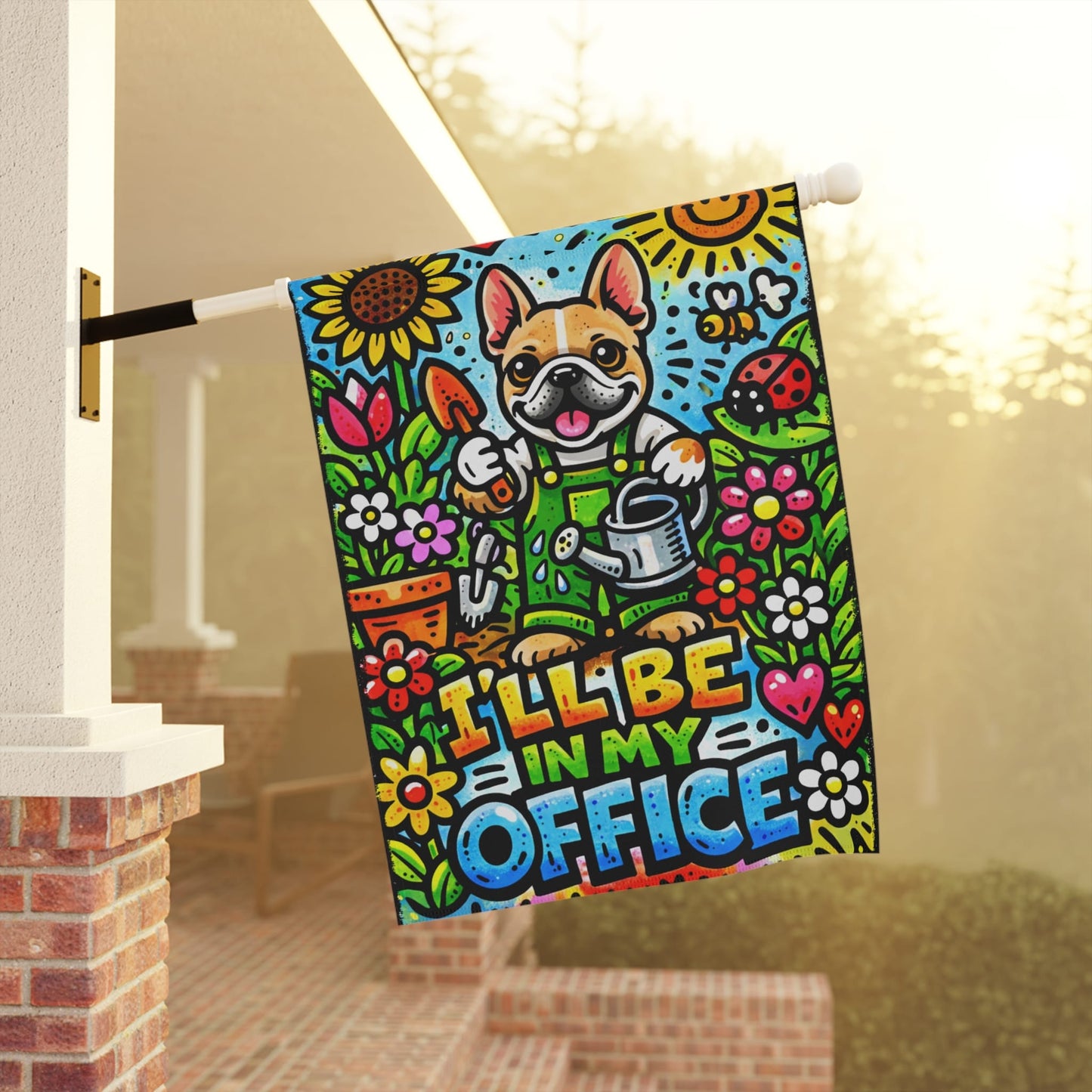 Fawn Frenchie Graffiti Gardening Garden Flag