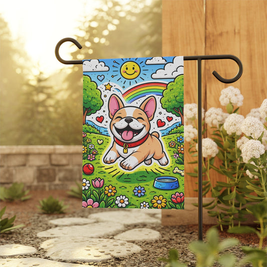 Fawn Frenchie Happy Summer Day Garden Flag