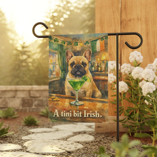 Fawn Frenchie Tini Irish St Patricks Garden Flag
