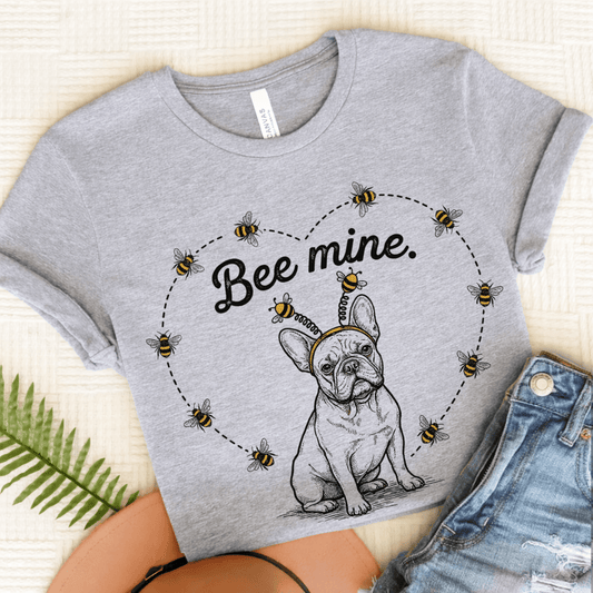 French Bulldog Bee Mine Garden Unisex TShirt Athletic Heather