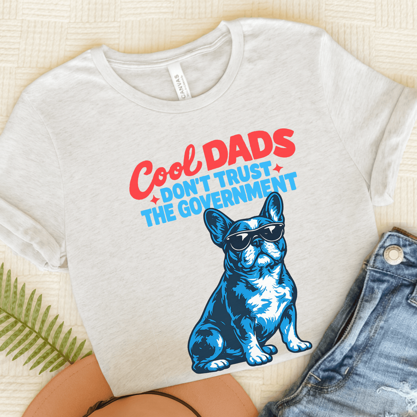 French Bulldog Cool Dads Government Unisex TShirt Ash
