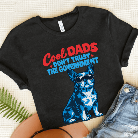 French Bulldog Cool Dads Government Unisex TShirt Dark Grey Heather