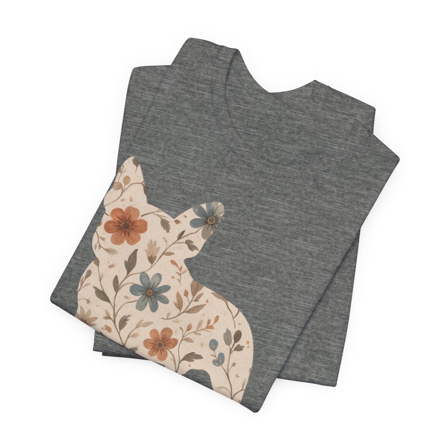 Printify T-Shirt French Bulldog Floral Silhouette TShirt