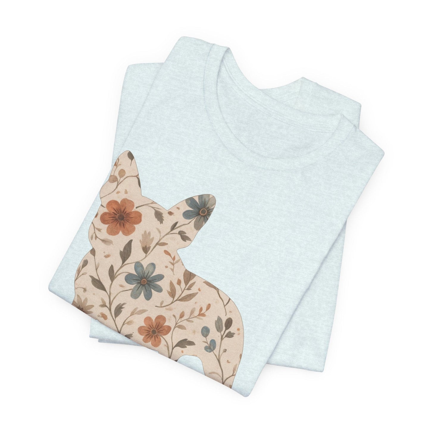 Printify T-Shirt French Bulldog Floral Silhouette TShirt