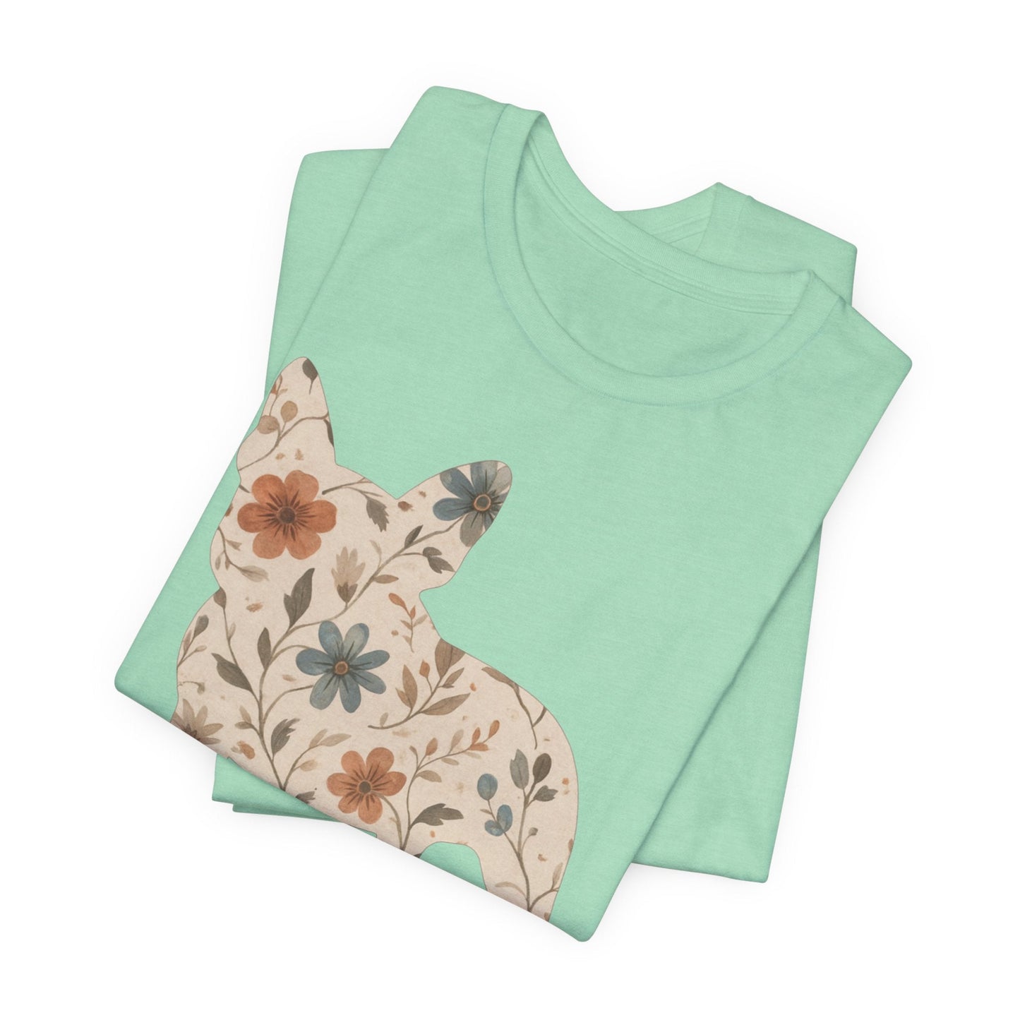 Printify T-Shirt French Bulldog Floral Silhouette TShirt