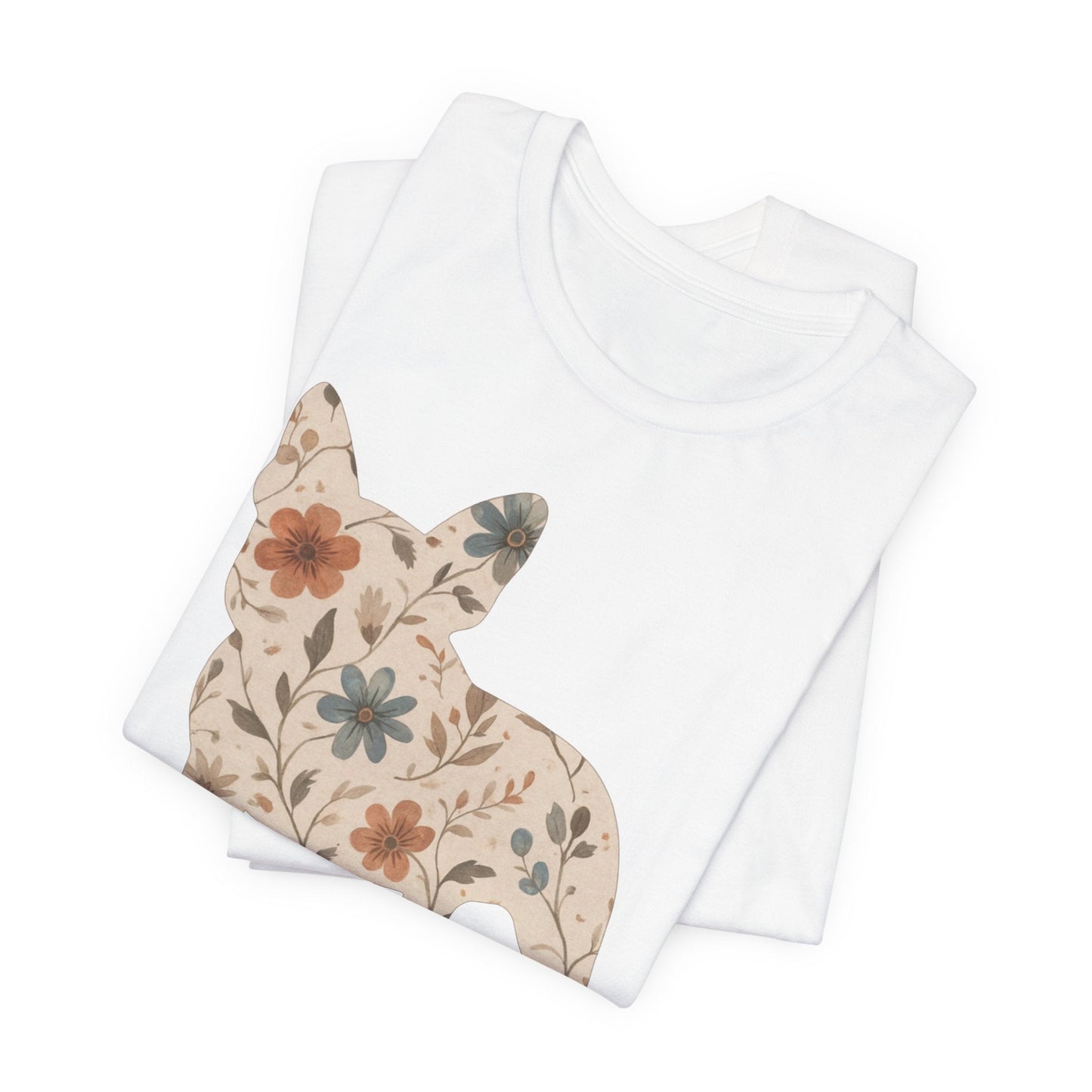 Printify T-Shirt French Bulldog Floral Silhouette TShirt