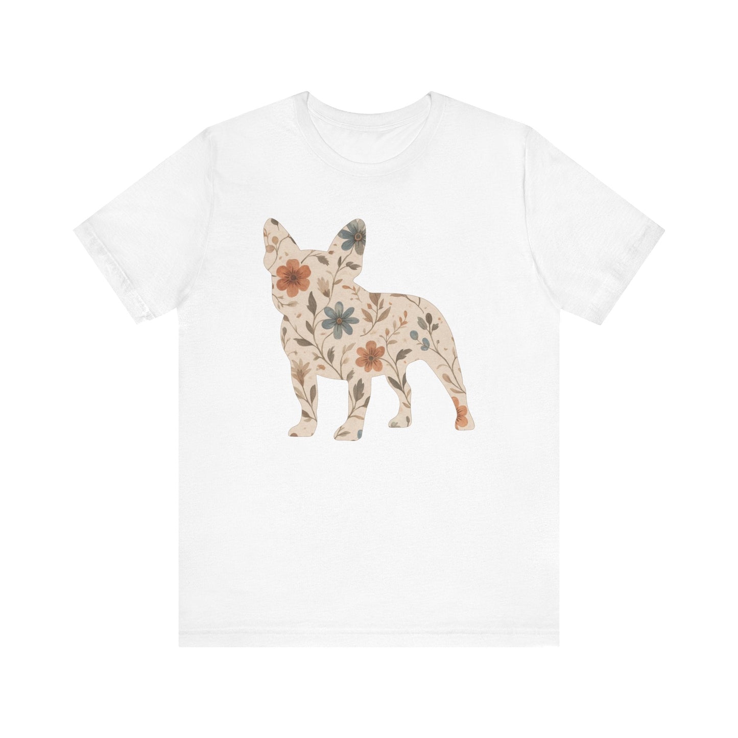 Printify T-Shirt French Bulldog Floral Silhouette TShirt