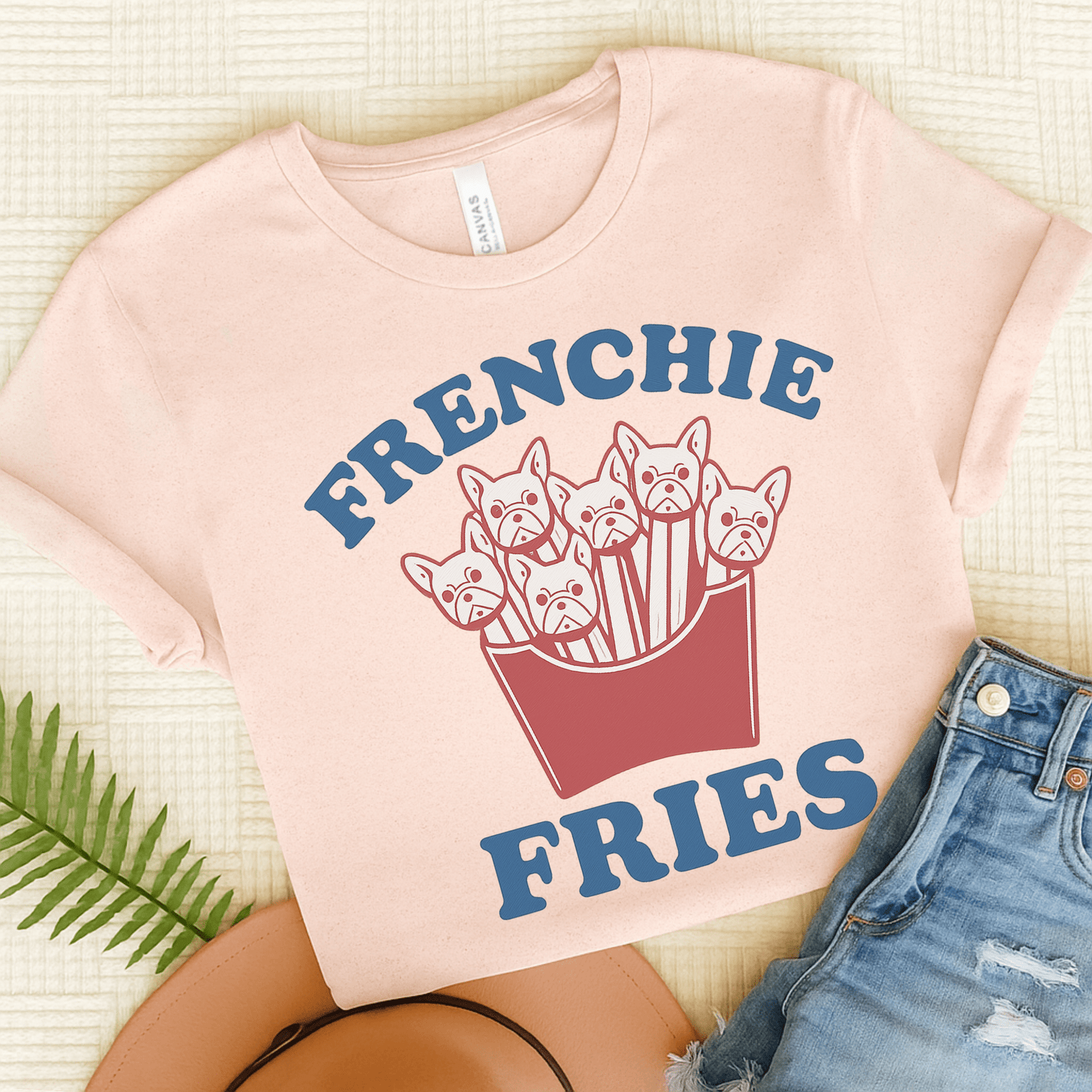 Printify T-Shirt Soft Pink / S French Bulldog Frenchie Fries TShirt