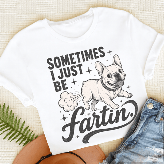 French Bulldog Funny Fartin' Unisex TShirt White