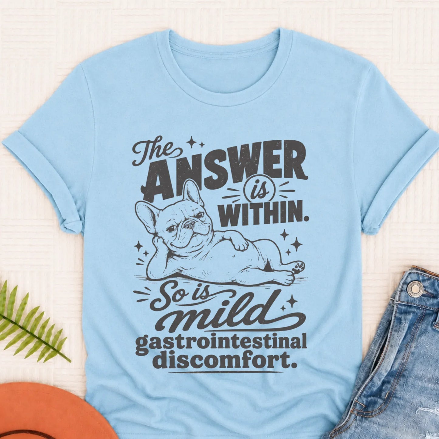 French Bulldog Gas Within Unisex TShirt Chambray