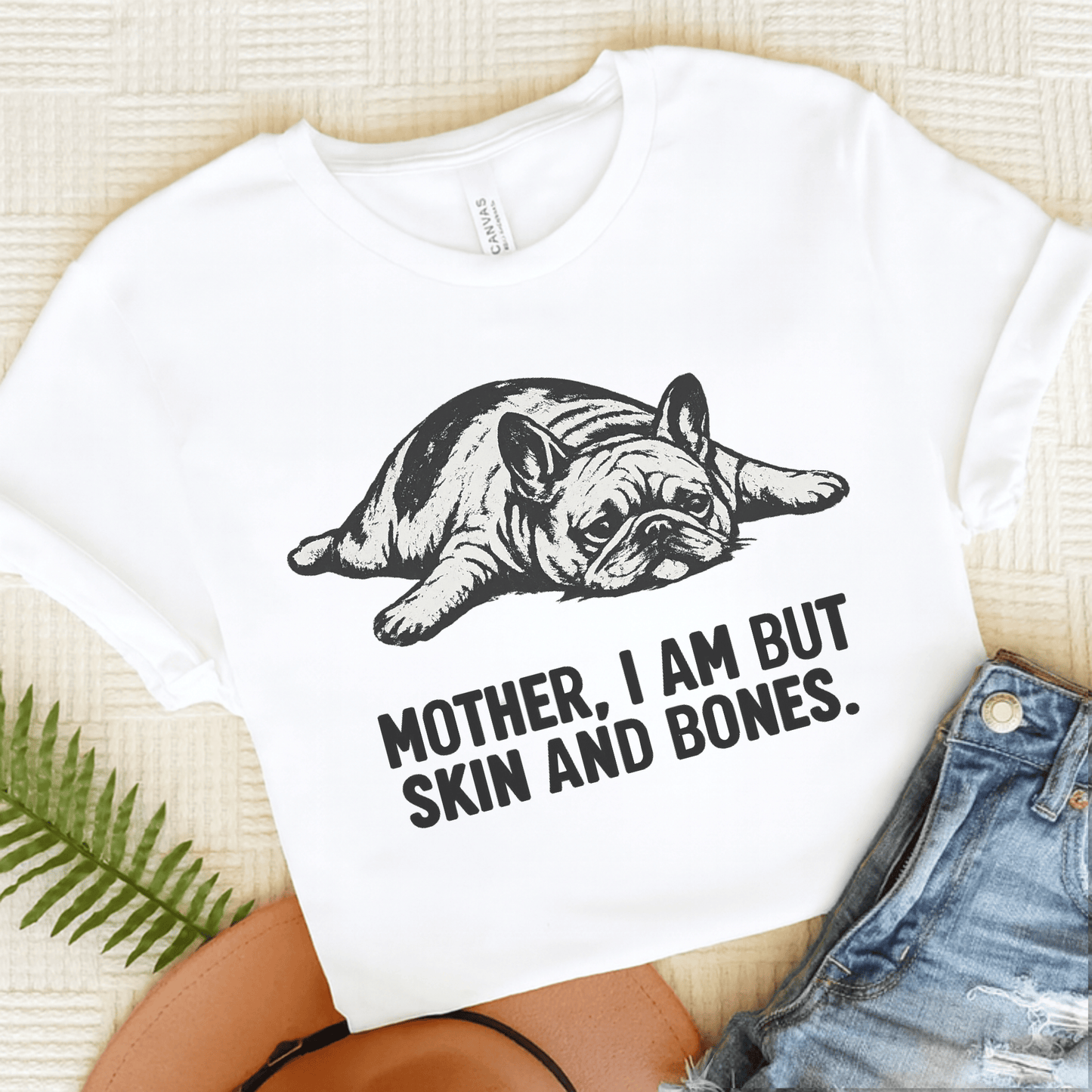 French Bulldog Mother Funny Skin Bones Unisex Tshirt White L