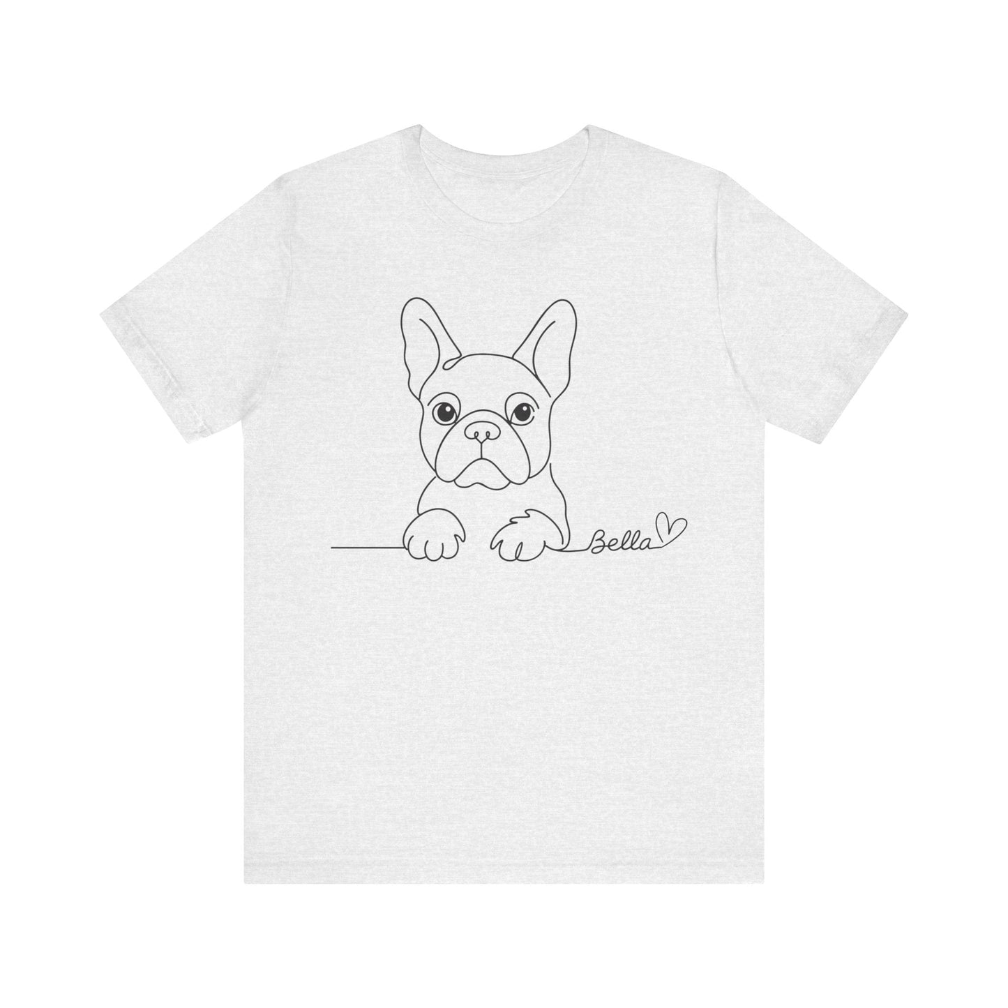 Printify T-Shirt French Bulldog Name Single Line TShirt