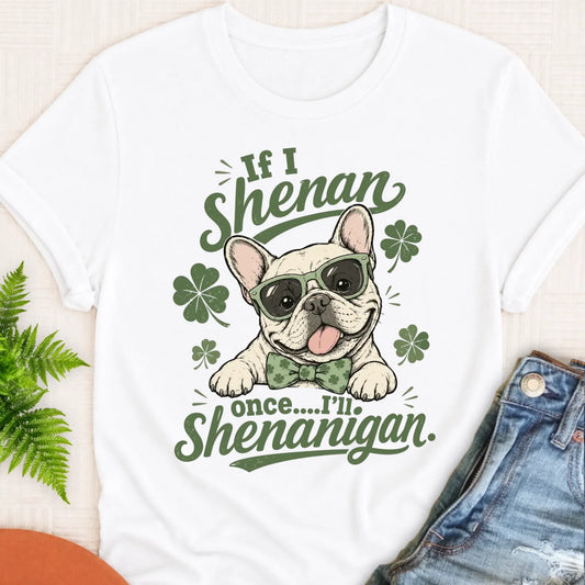 French Bulldog St Patricks Day Unisex Tshirt White