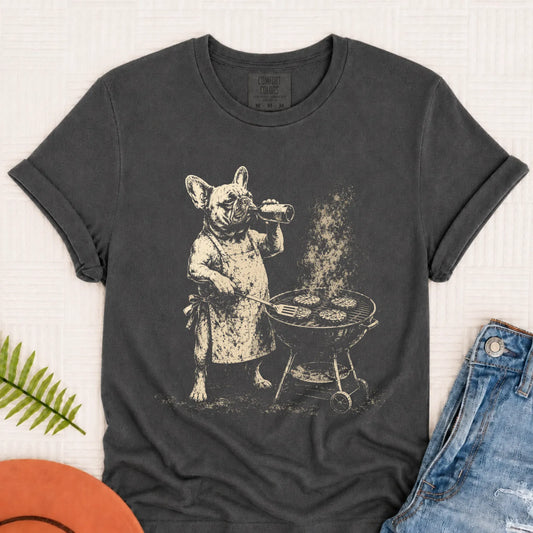 French Bulldog Summer BBQ Grill Unisex TShirt Pepper