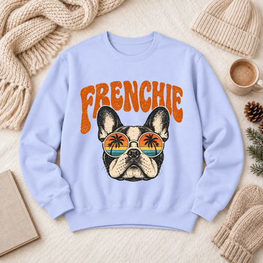 French Bulldog Summer Hippie Unisex Sweatshirt Hydrangea
