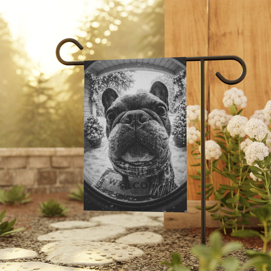 French Bulldog Winter Doorbell Camera Yard Flag