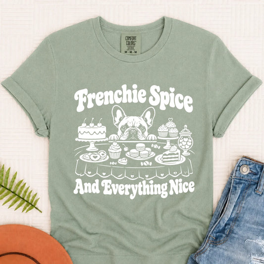 Frenchie Baking Sugar Spice Unisex Tshirt Bay