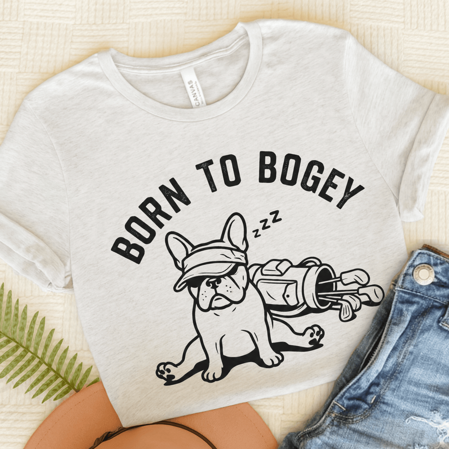 Frenchie Bogey Golfer Unisex TShirt Ash