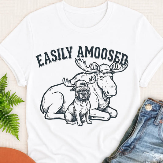 Frenchie Bulldog Canada Moose Unisex TShirt White