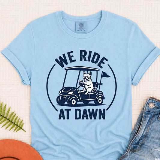 Frenchie Bulldog Golf Cart Unisex TShirt Chambray