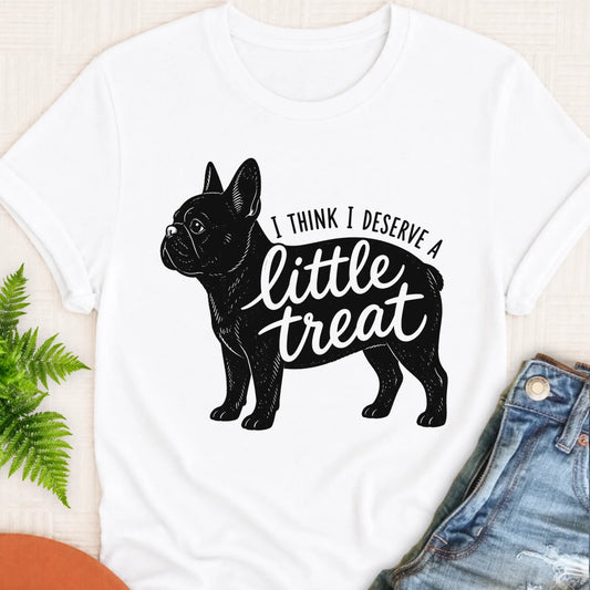 Frenchie Bulldog Little Treat Unisex TShirt White