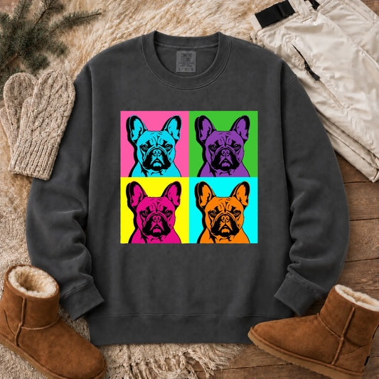Frenchie Bulldog Pop Art Andy Unisex Sweatshirt Pepper