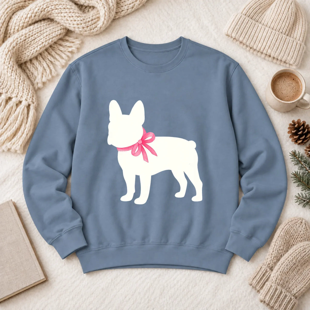 Sweatshirt Blue Jean / M Frenchie Bulldog Silhouette Unisex Sweatshirt