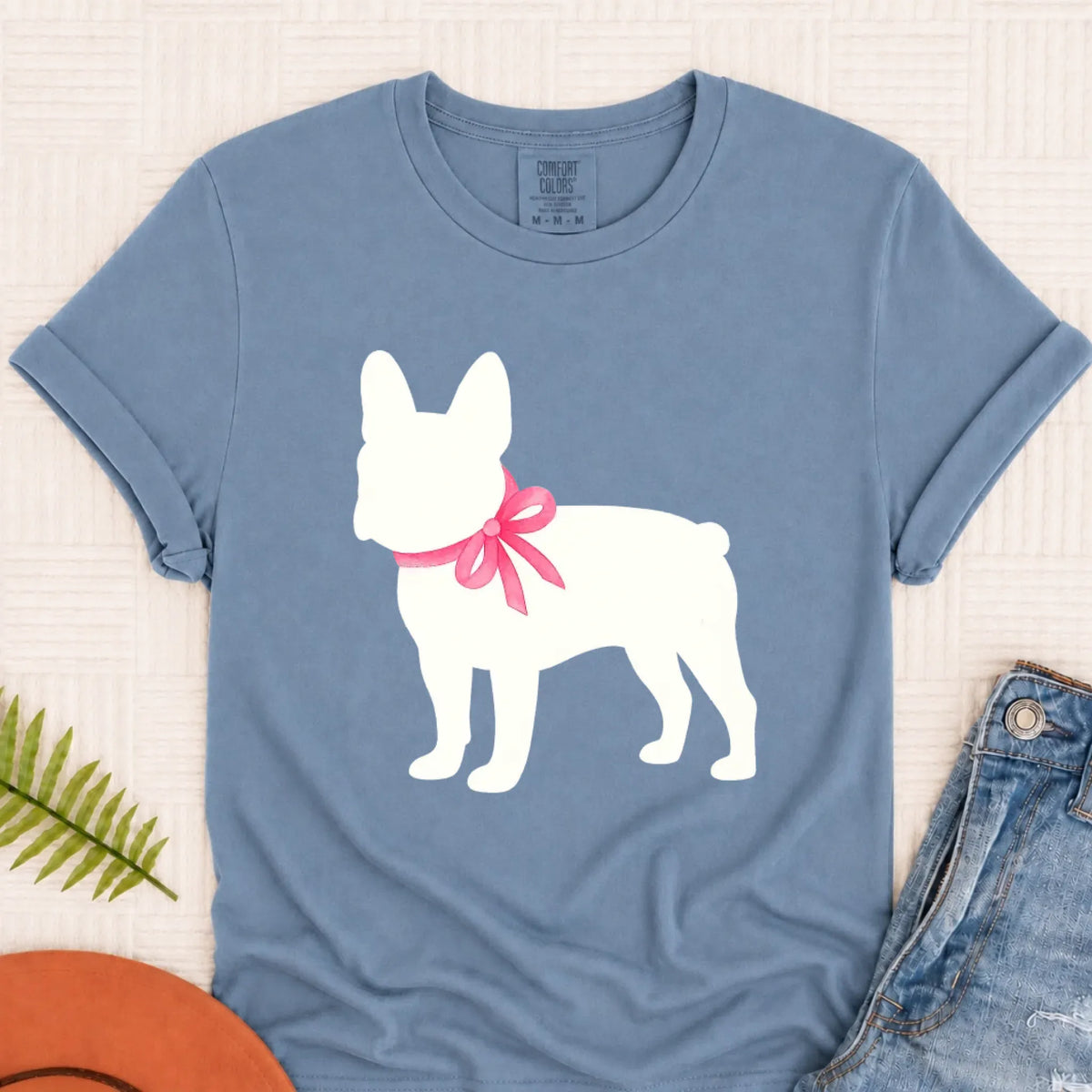 T-Shirt Blue Jean / S Frenchie Bulldog Silhouette Unisex TShirt