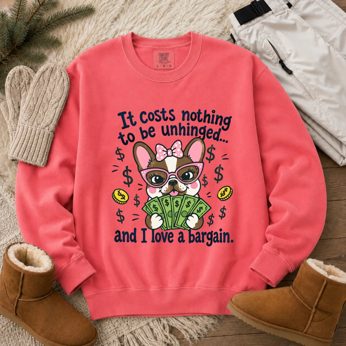 Frenchie Bulldog Unhinged Snarky Unisex Sweatshirt Watermelon