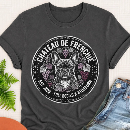 T-Shirt Pepper / S Frenchie Bulldog Wine Day Drinking Unisex TShirt