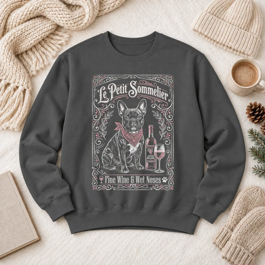 Frenchie Bulldog Wine Lover Unisex Sweatshirt Pepper