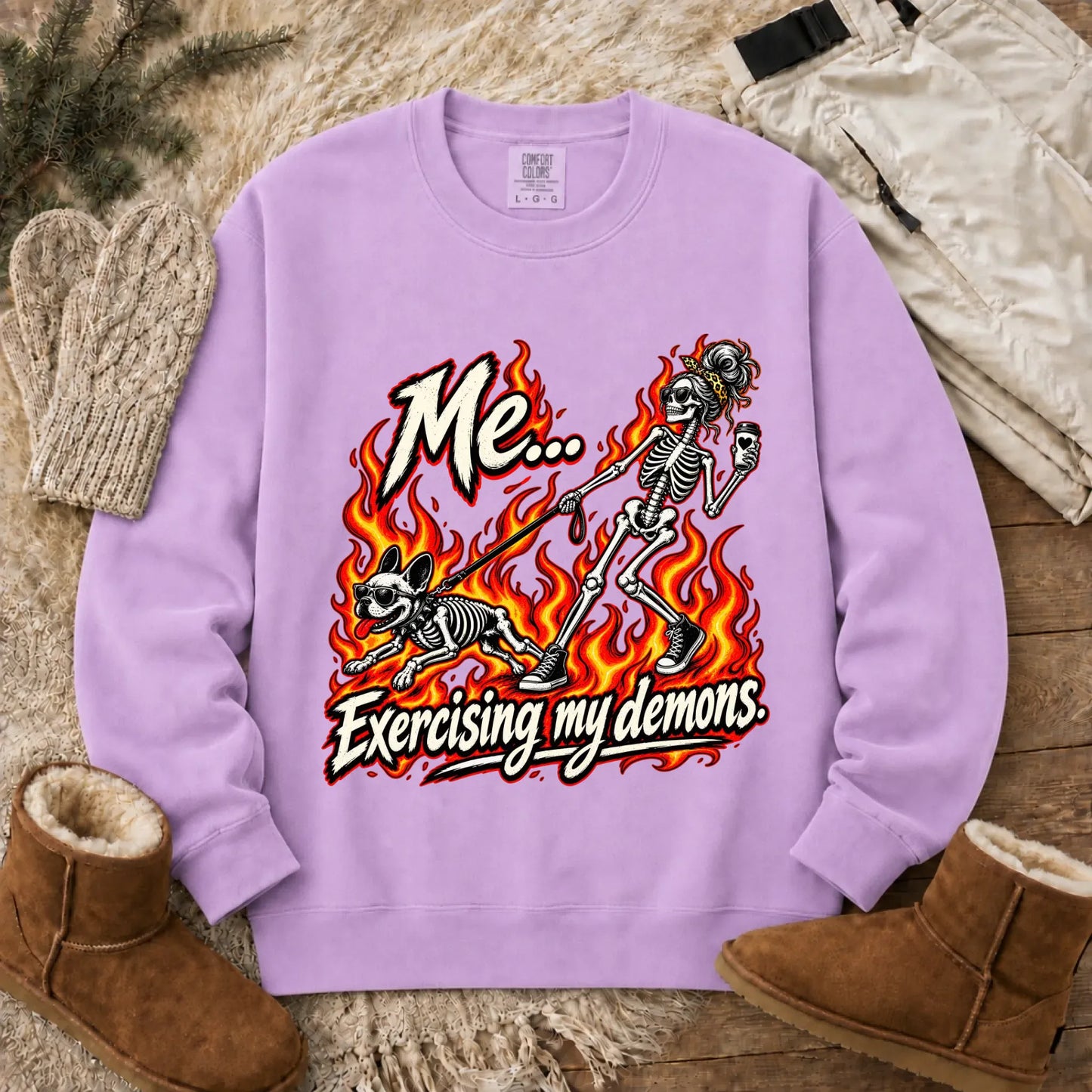 Sweatshirt Orchid / S Frenchie Funny Demons Halloween Unisex Sweatshirt