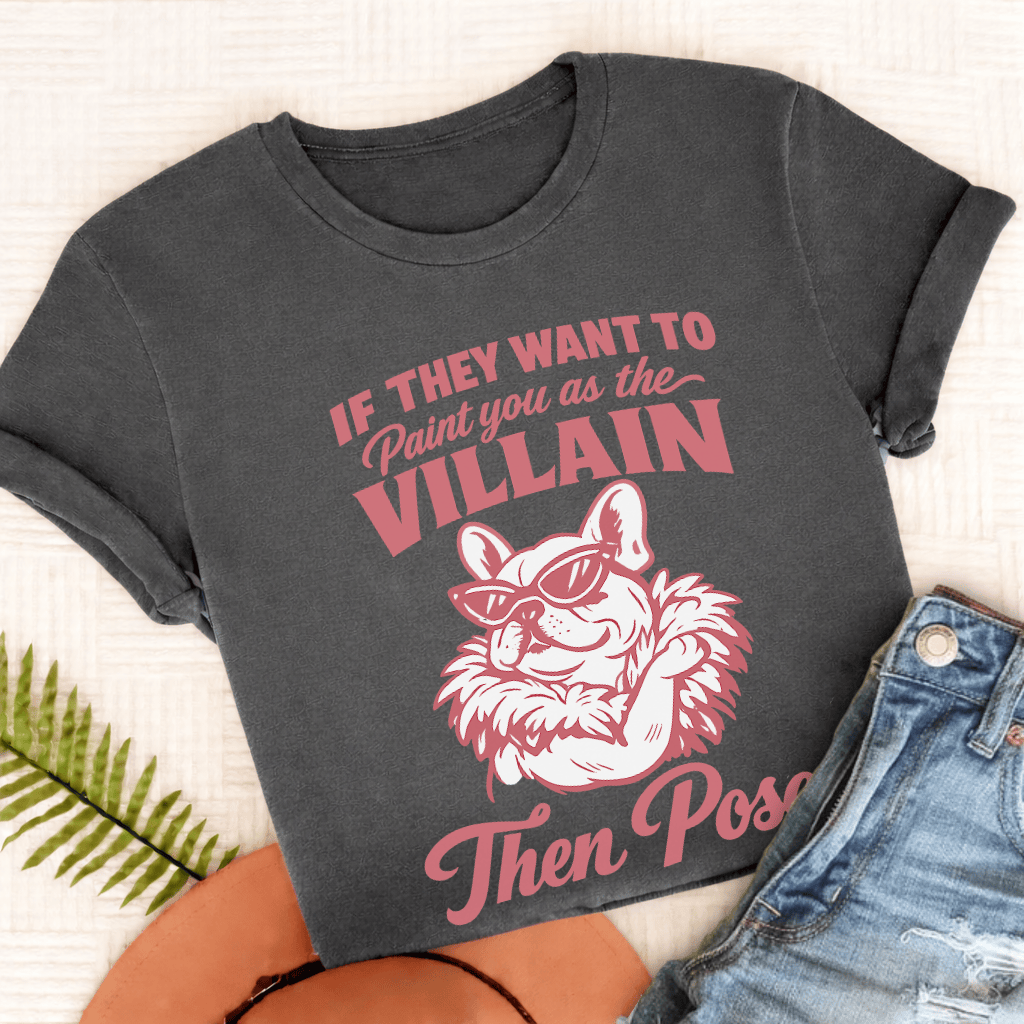 Frenchie Paint the Villain Unisex TShirt Comfort Colors Pepper